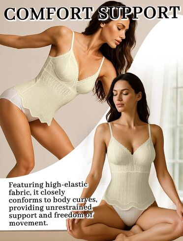Livona Women's Lace Cami Top - Adjustable Spaghetti Straps Wireless Comfort Padded Tank for Sleep Lounge in Kuwait