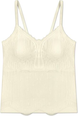 Livona Women's Lace Cami Top - Adjustable Spaghetti Straps Wireless Comfort Padded Tank for Sleep Lounge in Kuwait