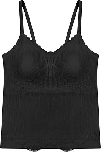 Livona Women's Lace Cami Top - Adjustable Spaghetti Straps Wireless Comfort Padded Tank for Sleep Lounge in Kuwait