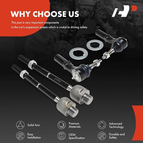 A-Premium Set of 4, Front Inner Outer Tie Rod End Kit, Compatible with Dodge Durango 2000-2003, Dakota 2000-2004, 4WD in Saudi Arabia