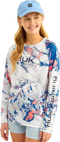 HUK Unisex Kid's Pursuit Pattern Long Sleeve, Fishing Shirt, Mossy Oak-Windsurfer in Saudi Arabia