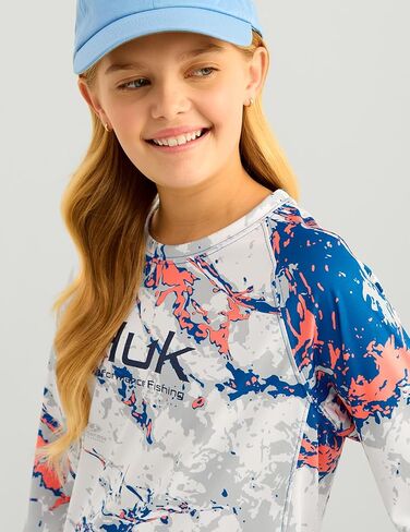 HUK Unisex Kid's Pursuit Pattern Long Sleeve, Fishing Shirt, Mossy Oak-Windsurfer in Saudi Arabia