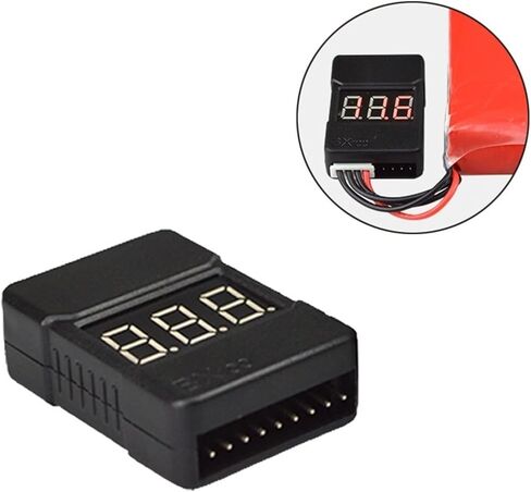 جهاز اختبار جهد بطارية ليبو 1-8S BBX1-8S 2IN1/إنذار صفارة الجهد المنخفض/مدقق جهد البطارية مكبرات صوت مزدوجة (اختبار 1-8S 2IN1) in Saudi Arabia