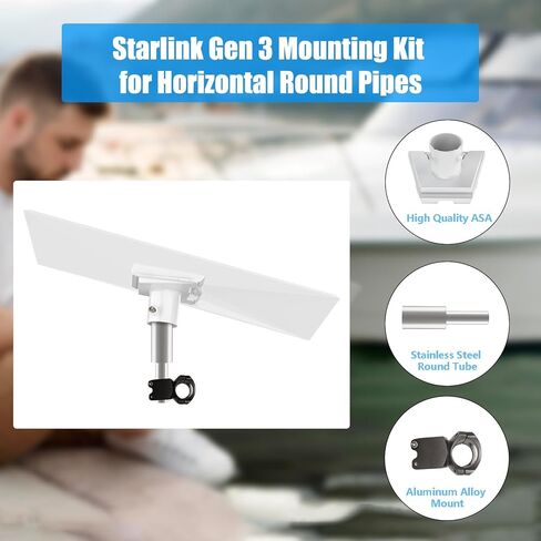 Gen 3 Mount for Starlink Wall Mount, Adjustable Starlink Gen 3 Wall Mount Roof Mount Gen 3 Mount Kit, Starlink Mount with Gen 3 Pipe Adapter for Standard Starlink Gen3 in Kuwait