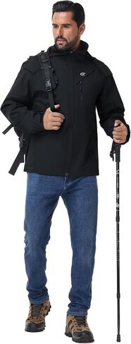 YuKaiChen Mens Rain Jacket Waterproof with Hooded Hiking Coat Lightweight Windbreaker in Kuwait