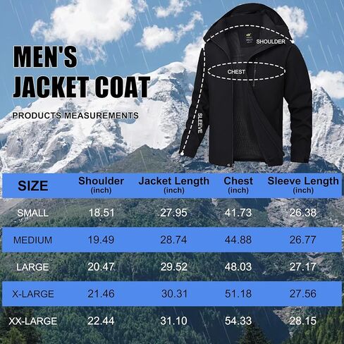 YuKaiChen Mens Rain Jacket Waterproof with Hooded Hiking Coat Lightweight Windbreaker in Kuwait