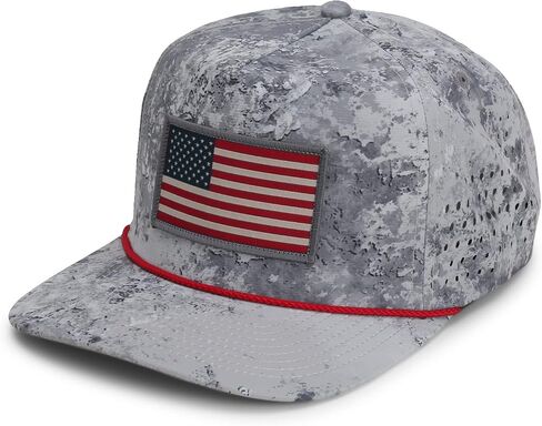 Paramount Outdors Performance Perforated American Flag Trucker Hat Rope Cap Snapback in Saudi Arabia