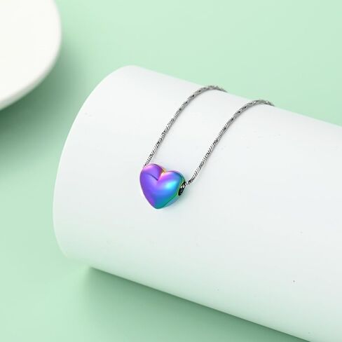 zeqingjw Cremation Heart Urn Ashes Necklace for Women Men Stainless Steel Memorial Ash Keepsake Pendant Cremation Jewelry in Kuwait