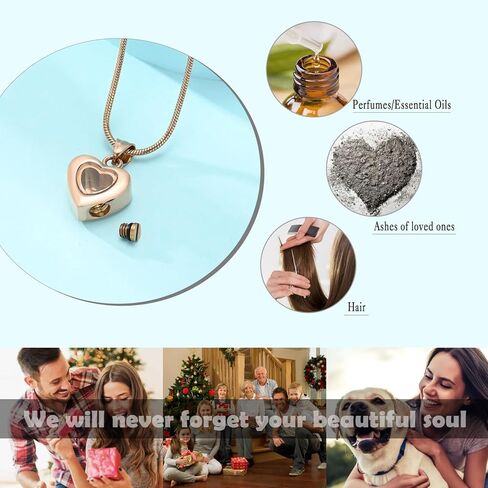 zeqingjw Cremation Heart Urn Ashes Necklace for Women Men Stainless Steel Memorial Ash Keepsake Pendant Cremation Jewelry in Kuwait