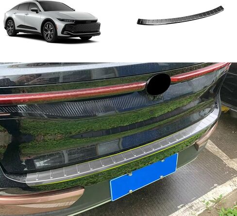 Rear Bumper Guard Cover Protector Compatible with Toyota Crown 2023 2024 2025 Outside Rear Trunk Bumper Cover Car Accessories Stainless Steel 1PCS(Black Brushed Finish) in Kuwait