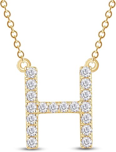 Lab Created Moissanite Initial Necklace for Women, 925 Sterling Silver Letter A-Z Necklace with 14K Gold Plating,Gifts for Women Mom Wife Clarity- VVS1, 0.11Cttw to 0.29Cttw in Saudi Arabia