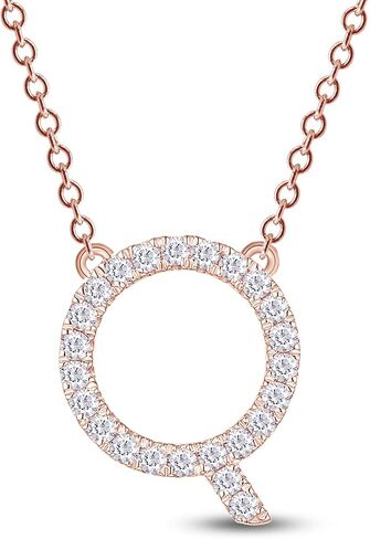 Lab Created Moissanite Initial Necklace for Women, 925 Sterling Silver Letter A-Z Necklace with 14K Gold Plating,Gifts for Women Mom Wife Clarity- VVS1, 0.11Cttw to 0.29Cttw in Saudi Arabia