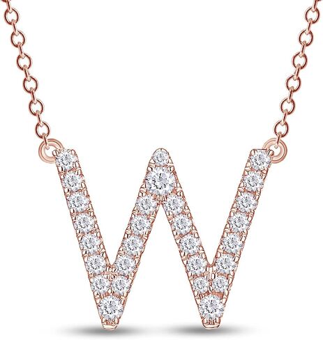 Lab Created Moissanite Initial Necklace for Women, 925 Sterling Silver Letter A-Z Necklace with 14K Gold Plating,Gifts for Women Mom Wife Clarity- VVS1, 0.11Cttw to 0.29Cttw in Saudi Arabia