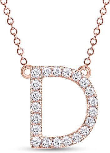 Lab Created Moissanite Initial Necklace for Women, 925 Sterling Silver Letter A-Z Necklace with 14K Gold Plating,Gifts for Women Mom Wife Clarity- VVS1, 0.11Cttw to 0.29Cttw in Saudi Arabia