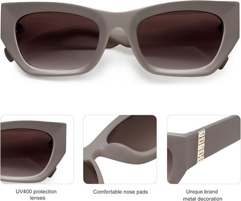 SOJOS Trendy Rectangle Cateye Sunglasses Womens Mens UV400 Fashion Chic Chunky Shades SJ2296 in Saudi Arabia
