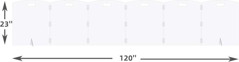 بوابة كلاب شفافة قائمة بذاتها للاستخدام الداخلي، بوابات للحيوانات الأليفة للمداخل بدون حفر، بوابة كلاب أكريليك قابلة للطي للسلالم مع أقدام داعمة (3 ألواح - 60 بوصة عرض × 23 بوصة ارتفاع) in Kuwait