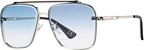 Retro Square Aviator Gradient Sunglasses Fashion Trendy Costume Eyewear Tony Stark Sun Glasses for Men Women in Saudi Arabia