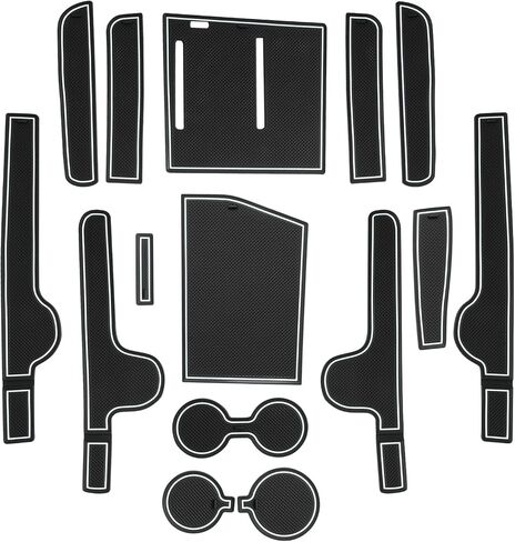 LUWU لملحقات Sonata 2025 2026 - لـ 2024 2025 2026 Hyundai Sonata Limited Door Slot Mats 2025 Sonata Hybrid Cup حامل إدراج كوستر بطانات وحدة التحكم المركزية زخرفة حمراء - 15 قطعة/مجموعة in Saudi Arabia
