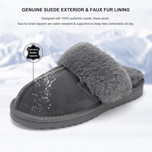 Stelle Women's Furry Platform Comfy Slippers Winter Fluffy Cozy Plush Home Shoes Indoor Outdoor in Kuwait