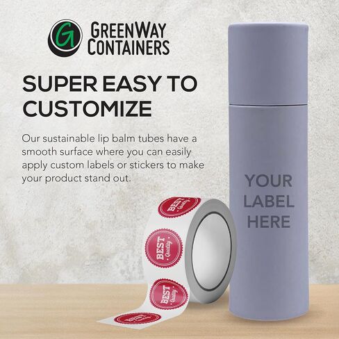 GreenWay 0.3oz / 8.5g Kraft Paperboard Lip Balm Tubes with Lids - 100 Pack Lip Gloss Tubes Refillable DIY Cosmetic Containers - Lip Balm Containers Chapstick Tubes Empty Holder Tubes - Black in Saudi Arabia