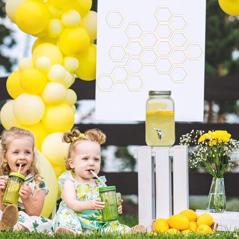 Gerrii 24 Pcs Honeycomb Decorations 8'' Unfinished Wooden Hexagon Wall Decor Hexagon Wall Stickers Decorative Wood Honeycomb Beehive Sign for Baby Shower Honeybee DIY Birthday Party Decor in Kuwait