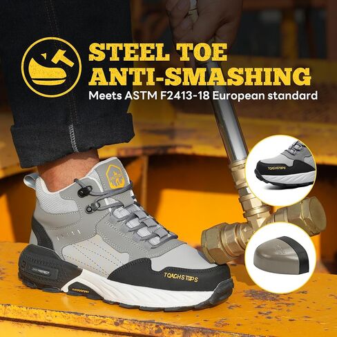 Steel Toe Work Shoes for Men Women, Puncture Resistant Safety Work Boots, 6" Lightweight Comfortable Industrial Construction Boot, Indestructible Utility Sneakers in Saudi Arabia