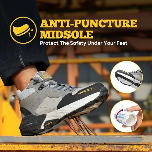 Steel Toe Work Shoes for Men Women, Puncture Resistant Safety Work Boots, 6" Lightweight Comfortable Industrial Construction Boot, Indestructible Utility Sneakers in Saudi Arabia