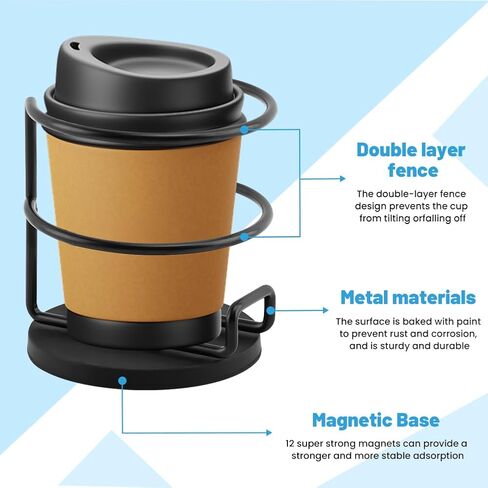 Magnetic Cup Holder Heavy Duty Metal Drink Holder Portable Cup Holders for Tractor Mower Truck Car Fridge Bottom Magnetic(Size:3.46in) in Saudi Arabia