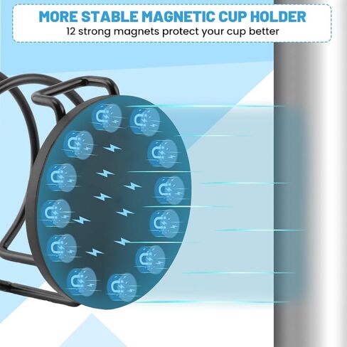 Magnetic Cup Holder Heavy Duty Metal Drink Holder Portable Cup Holders for Tractor Mower Truck Car Fridge Bottom Magnetic(Size:3.46in) in Saudi Arabia