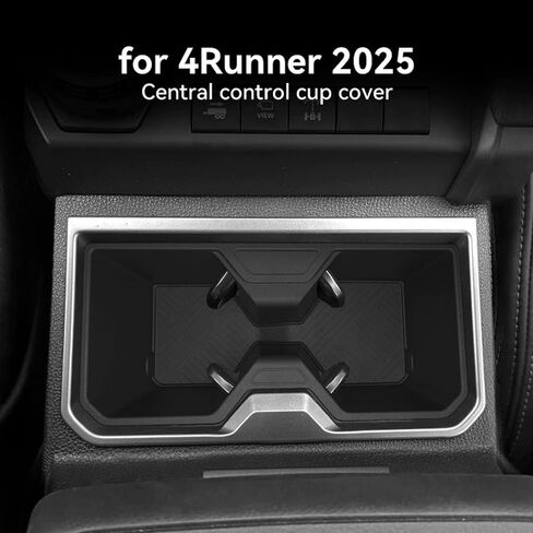متوافق مع ملحقات Toyota 4Runner لعام 2025 - حشوة حامل أكواب وحدة التحكم المركزية، ترقية داخلية سوداء مقاومة للانزلاق من TPE in Saudi Arabia