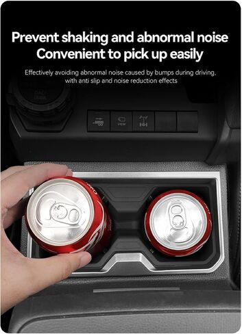 متوافق مع ملحقات Toyota 4Runner لعام 2025 - حشوة حامل أكواب وحدة التحكم المركزية، ترقية داخلية سوداء مقاومة للانزلاق من TPE in Saudi Arabia