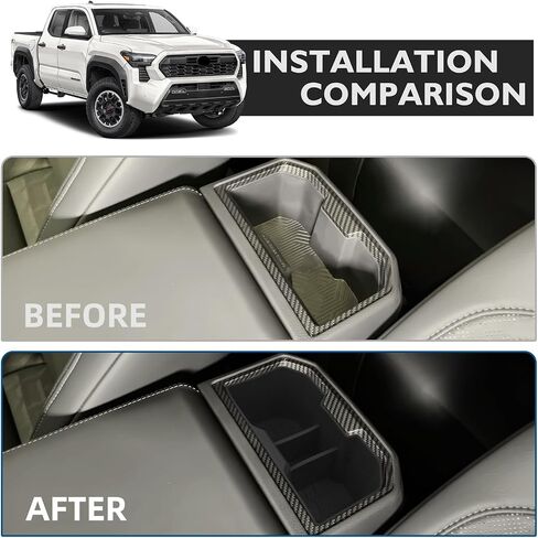 حامل أكواب أمامي لوحدة التحكم المركزية مناسب لسيارة Toyota Tacoma 2024-2025، حامل أكواب السيارة من مادة السيليكون لملحقات Tacoma، استبدال حامل أكواب وحدة التحكم المركزية in Kuwait