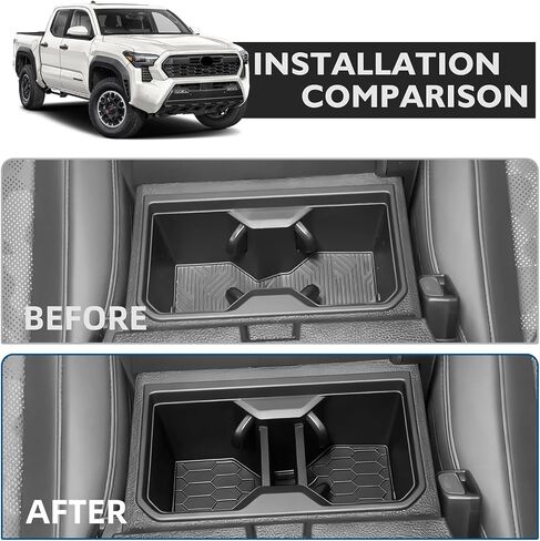 حامل أكواب أمامي لوحدة التحكم المركزية مناسب لسيارة Toyota Tacoma 2024-2025، حامل أكواب السيارة من مادة السيليكون لملحقات Tacoma، استبدال حامل أكواب وحدة التحكم المركزية in Kuwait