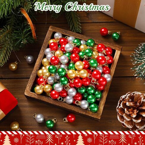 200 قطعة من كرات عيد الميلاد الصغيرة، زخارف اللؤلؤ التقليد، شجرة عيد الميلاد المصغرة، زينة معلقة، كرات لامعة ملونة لديكور حفلات أعياد الميلاد in Saudi Arabia
