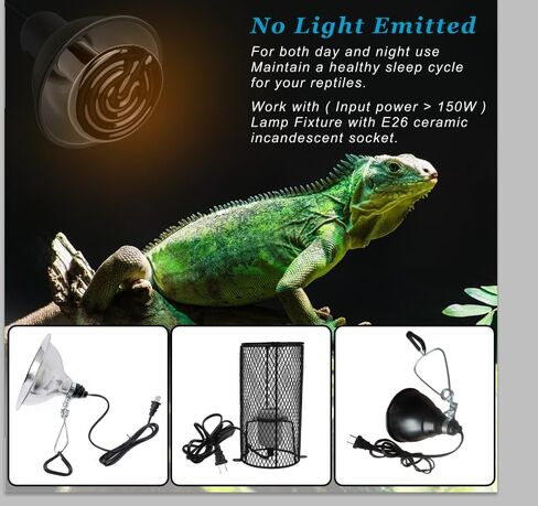 150W Ceramic Heat Emitter for E26 Reptile Heat Lamp, 2-Pack No Light Emitting Light Bulbs, Basking Spot Heating Bulb for Turtle, Lizard, Snake, Beared Dragon, Amphibians, Pet Brooder Coop Chicken in Saudi Arabia