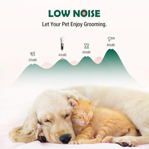 ماكينة قص الشعر للكلاب، مجموعة مستلزمات العناية بالحيوانات الأليفة، ماكينة حلاقة احترافية للمعاطف الثقيلة السميكة، ماكينة تشذيب شعر منخفضة الضوضاء قابلة لإعادة الشحن مع شفرة سيراميك للكلاب والقطط والحيوانات in Kuwait