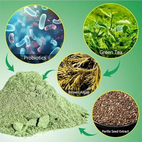 مسحوق أسنان معطر للتنفس للكلاب (10.58 أونصة) لإزالة البلاك وتنظيف الأسنان، والعناية بالأسنان للكلاب، ومزيل الجير للأسنان مع مزيج عشبي طبيعي + بوستبيوتيك (300 مغرفة) in Kuwait