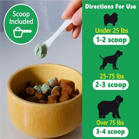 مسحوق أسنان معطر للتنفس للكلاب (10.58 أونصة) لإزالة البلاك وتنظيف الأسنان، والعناية بالأسنان للكلاب، ومزيل الجير للأسنان مع مزيج عشبي طبيعي + بوستبيوتيك (300 مغرفة) in Kuwait