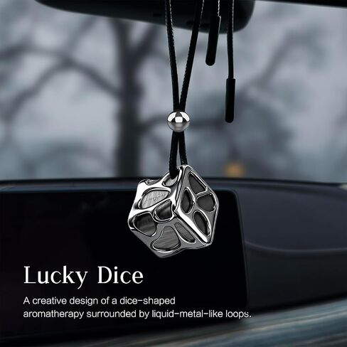 Lucky Dice Long-Lasting Car Air Fresheners Diffuser gift Set with 2 Scent Refills & Unscented DIY Tablet - Spill-Proof Solid Fragrance in Saudi Arabia