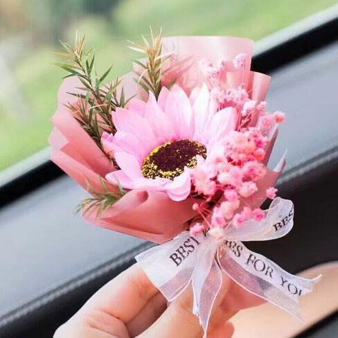 Small Bouquet Car Air Freshener Vent Clips, Mini Dried Flower Bouquet,Cute Vehicle Interior Decorations Universal for Truck SUV Dashboard,Interior Accessories (L, 1set) in Saudi Arabia