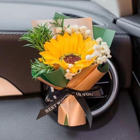 Small Bouquet Car Air Freshener Vent Clips, Mini Dried Flower Bouquet,Cute Vehicle Interior Decorations Universal for Truck SUV Dashboard,Interior Accessories (L, 1set) in Saudi Arabia