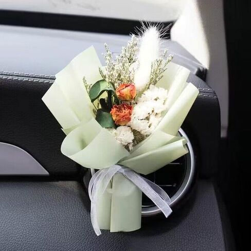 Small Bouquet Car Air Freshener Vent Clips, Mini Dried Flower Bouquet,Cute Vehicle Interior Decorations Universal for Truck SUV Dashboard,Interior Accessories (L, 1set) in Saudi Arabia