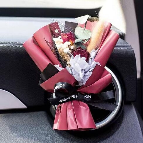 Small Bouquet Car Air Freshener Vent Clips, Mini Dried Flower Bouquet,Cute Vehicle Interior Decorations Universal for Truck SUV Dashboard,Interior Accessories (L, 1set) in Saudi Arabia