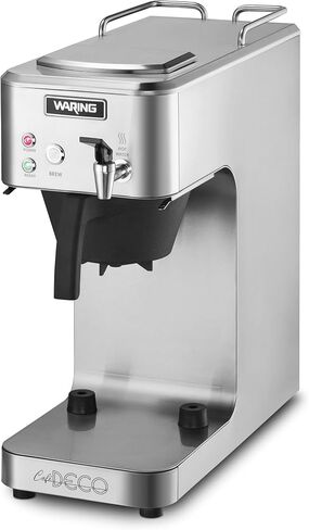 Waring WCM50 Café Deco Pour Over Decanter Coffee Brewer، هيكل من الفولاذ المقاوم للصدأ، مدافئ تعمل بشكل فردي، لا تتطلب سباكة، 120 فولت، قابس 5-15 مرحلة، فضي in Saudi Arabia
