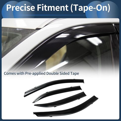 Window Deflectors for Toyota Corolla 2003-2008 Vent Visors Black Rain Guards Reinforced Acrylic 4 Pcs in Saudi Arabia