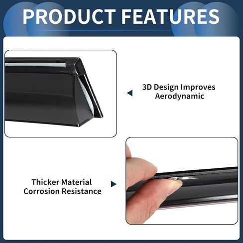 Window Deflectors for Toyota Corolla 2003-2008 Vent Visors Black Rain Guards Reinforced Acrylic 4 Pcs in Saudi Arabia