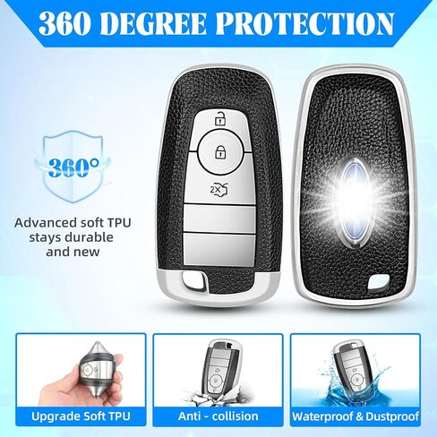 QBUC for Ford Key Fob Cover, Soft TPU Key Protection Case Compatible with Ford Explorer Escape Expedition Edge Fusion F150 F250 F350 F450 F550 Ranger Mustang (Blue, 5 Button) in Saudi Arabia
