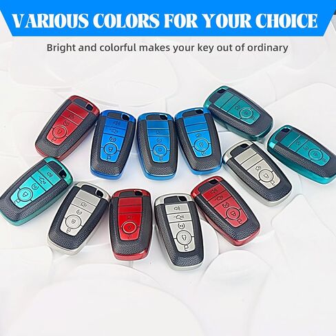 QBUC for Ford Key Fob Cover, Soft TPU Key Protection Case Compatible with Ford Explorer Escape Expedition Edge Fusion F150 F250 F350 F450 F550 Ranger Mustang (Blue, 5 Button) in Saudi Arabia