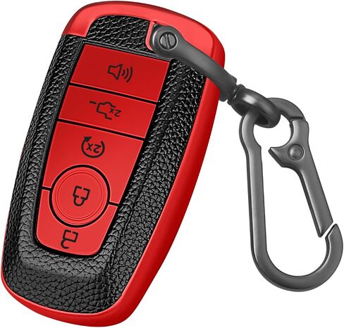 QBUC لغطاء Ford Key Fob، حافظة حماية مفاتيح TPU ناعمة متوافقة مع Ford Explorer Escape Expedition Edge Fusion F150 F250 F350 F450 F550 Ranger Mustang (أزرق، 5 أزرار) in Kuwait