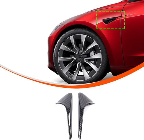 غطاء حماية للكاميرا الجانبية لإشارة الانعطاف متوافق مع طراز Tesla 3 Y 2024 HW4.0، غطاء فتحة تهوية الكاميرا لتدفق الهواء الجانبي وإكسسوارات الديكور (فضي) in Kuwait